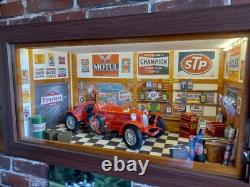 1/18th scale Diorama Goodwood revival wooden display case & usb lights diecast