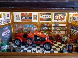 1/18th scale Diorama Goodwood revival wooden display case & usb lights diecast