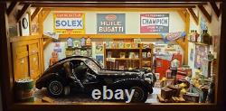 1/18th scale Diorama Goodwood revival wooden display case & usb lights diecast