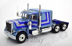 118 Scale 1967 Peterbilt 359 Semi-truck Blue Model By Road Kings Rk180084s