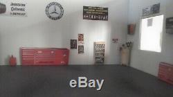 118 Scale DIECAST DIORAMA 4 BAY GARAGE SHOP WITH LIGHTS ANY THEME