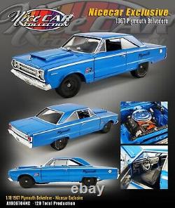 1967 Plymouth Belvedere Hurst Blue Race 118 Scale By Acme 1806704nc