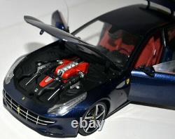 2012 Ferrari Ff Blue Elite 118 Scale Model By Hot Wheels W1118