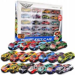 20pc Metal Toy Cars Set Friction Drive Diecast Vehicle Cars 164 Scale