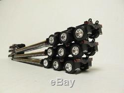 3 Dcp 1/64 Scale Black Fontaine Triaxle Lowboy Trailers, Detachable