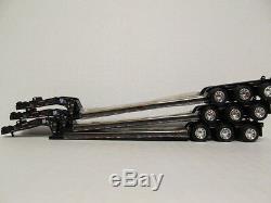 3 Dcp 1/64 Scale Black Fontaine Triaxle Lowboy Trailers, Detachable