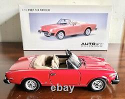 AUTOart 1/18 SCALE FIAT 124 SPIDER IN BOXED AND MINT CONDITION