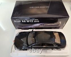 Audi A8 L W12 2010 die-cast 118 scale model Kyosho black 09231SBK RARE MIB