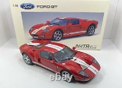 AutoArt 1/18 Scale FORD GT VERY RARE & DETAILEDRed & White Stripe
