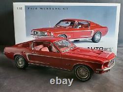 AutoArt Millennium 1968 Ford Mustang GT 390 Fastback Red 118 Scale Diecast Car