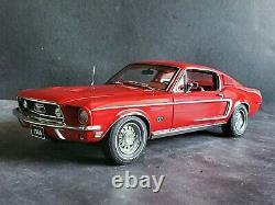 AutoArt Millennium 1968 Ford Mustang GT 390 Fastback Red 118 Scale Diecast Car