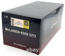 Autoart 1/18 Scale Diecast 81640 McLaren 650S GT3 White/Black Accents