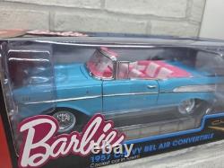 Autoworld Awss135 Barbie 1957 Chevy Bel Air Convertible Aqua Blue 118 Scale