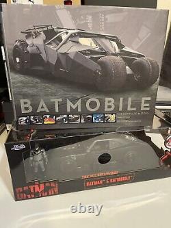 BATMAN & BATMOBILE Jada 1/18 Scale Size With Batmobile Book Included