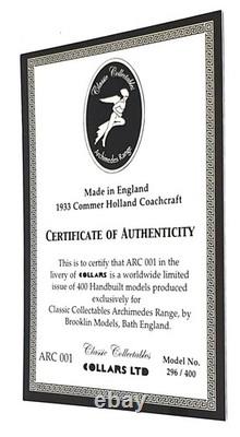 Brooklin 1/50 Scale ARC001 1933 Commer Holland Coachcraft Collars Ltd Black