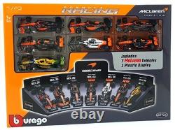Burago 1/43 Scale 18-38169 McLaren Racing 7 Cars and Display Stand