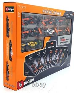Burago 1/43 Scale 18-38169 McLaren Racing 7 Cars and Display Stand