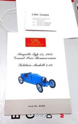 CMC 1/18 Scale Diecast M-063 1924 Bugatti Typ 35 Grand Prix Blue