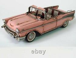 Chevrolet Bel Air Convertible 1957, 1/10 scale diecast model car, Pink Figurine
