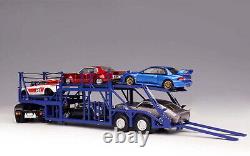 DD Models 1/64 Scale Mitsubishi Fuso Truck Car Transporter Blue Diecast Model