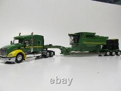 Dcp 1/64 Scale 579 Peterbilt, Lowboy Trailer & Ertl John Deere 9670 Sts Combine