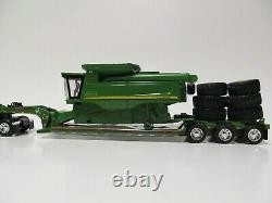 Dcp 1/64 Scale 579 Peterbilt, Lowboy Trailer & Ertl John Deere 9670 Sts Combine