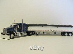 Dcp 1/64 Scale W-900 Kenworth Blue & Wilson Grain Trailer (hill Top Farms)