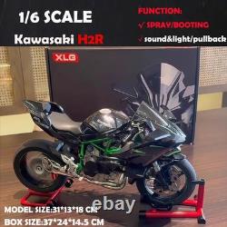 Diecast Spray 16 Kawasaki Ninja H2R Alloy Racing Model Sound and Light