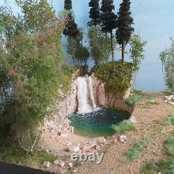 Diorama Forest with waterfall, lake, forest, mountain road, scale 132 to 1160