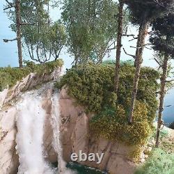 Diorama Forest with waterfall, lake, forest, mountain road, scale 132 to 1160