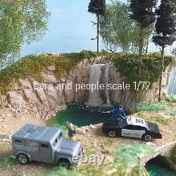 Diorama Forest with waterfall, lake, forest, mountain road, scale 132 to 1160