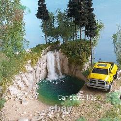 Diorama Forest with waterfall, lake, forest, mountain road, scale 132 to 1160