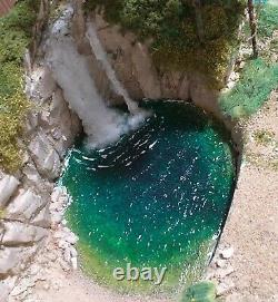 Diorama Forest with waterfall, lake, forest, mountain road, scale 132 to 1160