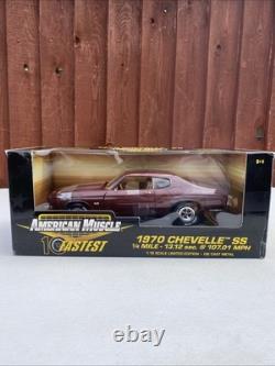 Ertl American Muscle 1/18 Scale Diecast 1970 Chevrolet Chevelle SS Burgundy Rare