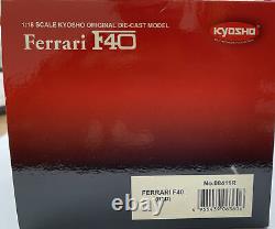 Ferrari F40 diecast model road sports car red 118th scale Kyosho 08411R BOX