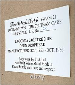 Four Wheel Models 1/43 Scale FWLG21 1953 Lagonda 3Ltr De Ville Drophead Gold