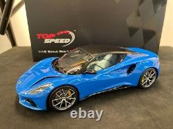 Genuine Official Lotus Emira 1/18 Scale Model By Top Speed Models Seneca Blue