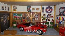 Goodwood revival wooden Diorama Display case with usb lights 1/18 scale diecast