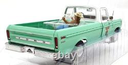 Greenlight 1/18 Scale 13636 1975 Ford F-100 with Smokey Bear Figure Turquoise