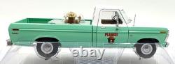 Greenlight 1/18 Scale 13636 1975 Ford F-100 with Smokey Bear Figure Turquoise