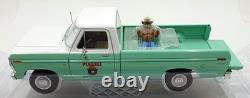 Greenlight 1/18 Scale 13636 1975 Ford F-100 with Smokey Bear Figure Turquoise