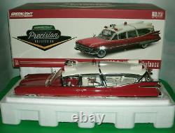 Greenlight 118 Scale 1959 Red Cadillac Superior Ambulance Diecast Model PC18001