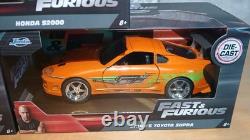 Jada Toys Fast Furious 1/24 Scale Die-Cast Model Car Collection 3 Cars New