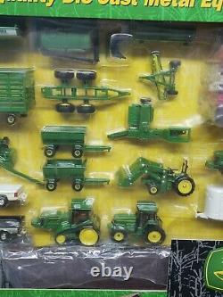 John Deere Farm Toy Playset 75 Pieces With Barn Dodge Ram Truck By Ertl 1/64 Scale