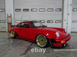 KK SCALE 1/18 Porsche 911 930 Turbo 3.0 1976 Red Lowdown Custom Aluminum Wheels