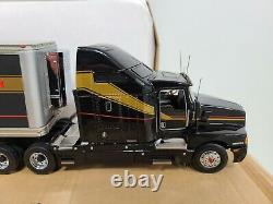 Kenworth T600 & Refrigerated Trailer Black Franklin Mint 132 Scale Model NIB