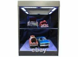 Large Display Case with LED Lights and Turntable in Silver 118 scale by Triple