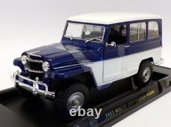 Lucky Diecast 1/18 Scale 92858 1955 Willy's Jeep Station Wagon Blue/White