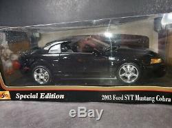Maisto 2003 Ford SVT Mustang Cobra Hardtop 118 Scale Diecast Model Car Black