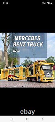 Mercedes Double Layer Flate Plate Transporter Vehicle Metal 1.24 Scale